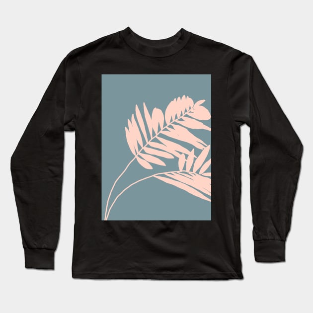 Palms on blue Long Sleeve T-Shirt by juliealex